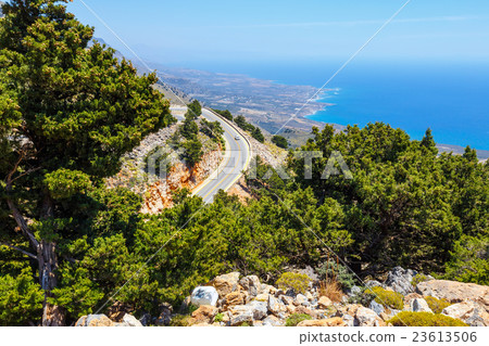road near Chora Sfakion town on Crete, Greece 23613506