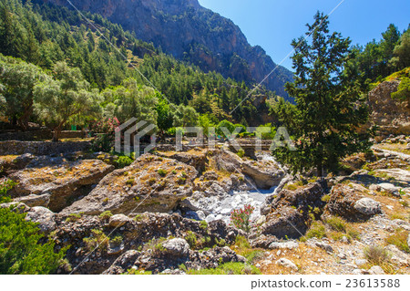displaced village Samaria in Samaria Gorge, Greece displaced village Samaria in Samaria Gorge, Greece 23613588