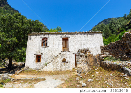 displaced village Samaria in Samaria Gorge, Greece displaced village Samaria in Samaria Gorge, Greece 23613646