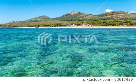 beautiful blue sea under a clear sky. beautiful blue sea under a clear sky. 23615459