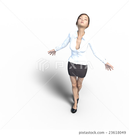 深吸氣的辦公室女孩perming3DCG插圖素材 深吸氣的辦公室女孩perming3DCG插圖素材 23618049