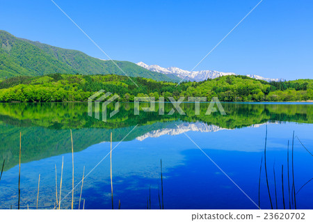 Aoki Lake and Snowy Mountain 1 Aoki Lake and Snowy Mountain 1 23620702