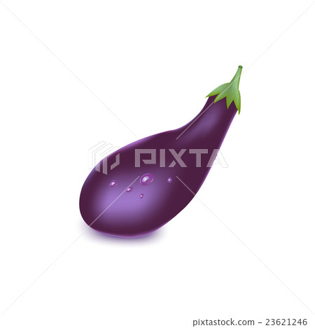 Ripe eggplant isolated on white background 23621246