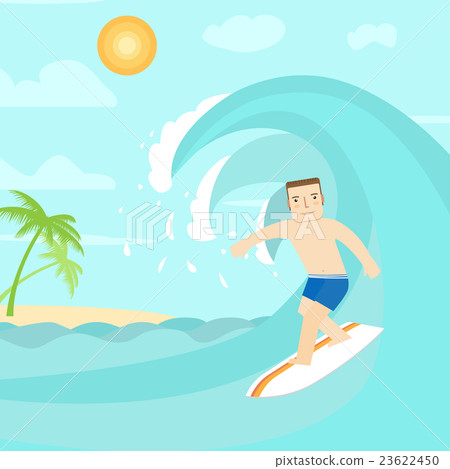 The man surfing on the ocean. The man surfing on the ocean. 23622450