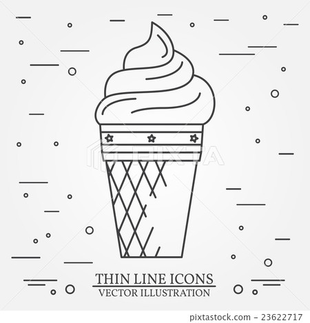 Vector thin line icon ice-cream.  23622717