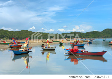 Fishing boats on the sea with blue sky background 23623125
