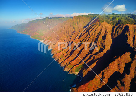 Beautiful aerial view of Na Pali coast 23623936