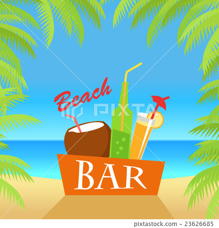 Beach Bar Concept Illustration. Summer Drinks. 23626685