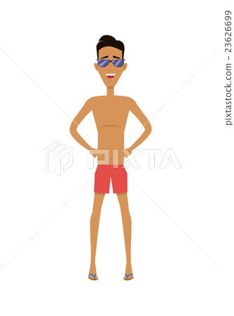Male Character in Shorts and Sunglasses Male Character in Shorts and Sunglasses 23626699