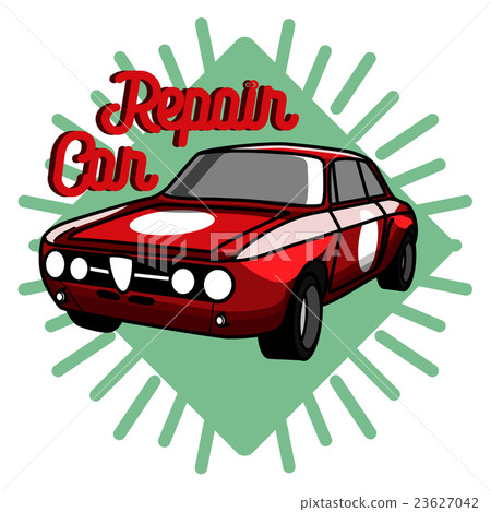 Color vintage Car repair emblem 23627042