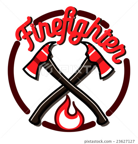 Color vintage fireman emblems 23627127