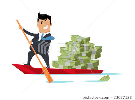 Escape With Money Concept Flat Design Vector 23627128