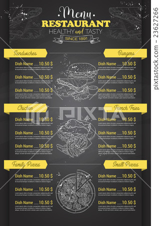 Restaurant vertical scetch menu Restaurant vertical scetch menu 23627266