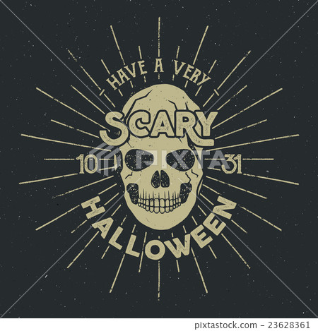 Halloween 2016 party label template with skull Halloween 2016 party label template with skull 23628361