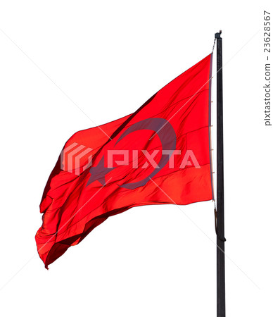 Flag of Turkey waving in wind evening Flag of Turkey waving in wind evening 23628567