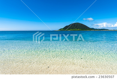 Beach, sea, landscape, Okinawa. 23630507