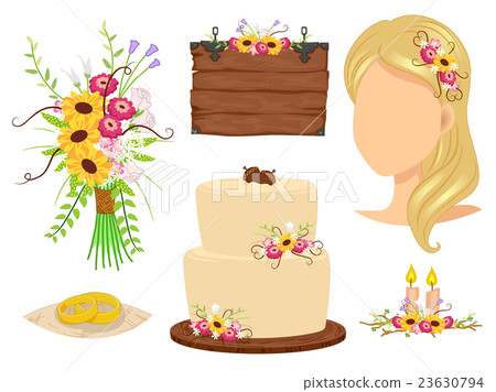 Wedding Theme Rustic Elements - Stock Illustration [23630794] - PIXTA