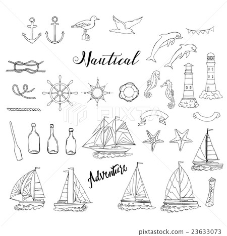 Nautical background with ships 23633073