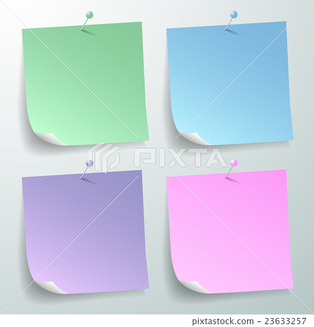 Pastel papers note with pin,   23633257