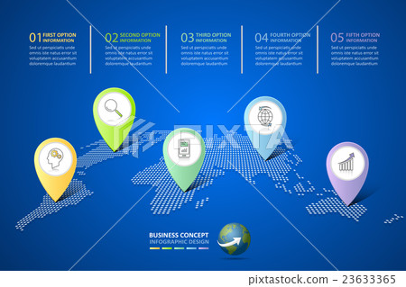 Abstract 3d infographic 5 options, Abstract 3d infographic 5 options, 23633365