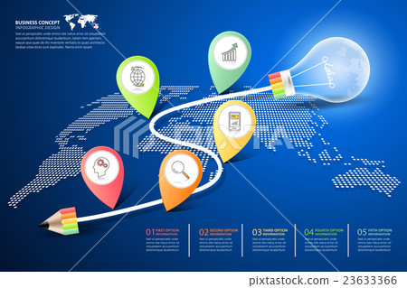Abstract 3d lightblub infographic 5 options, Abstract 3d lightblub infographic 5 options, 23633366