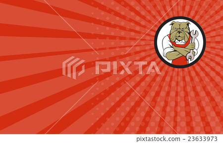 Business card Bulldog Mechanic Arms Crossed Business card Bulldog Mechanic Arms Crossed 23633973