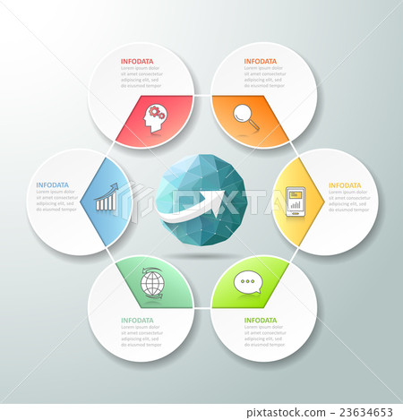 Design circle infographic 6 options, Design circle infographic 6 options, 23634653