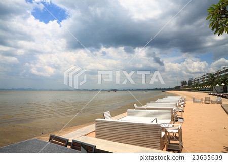 Sea side restaurant before rain 23635639