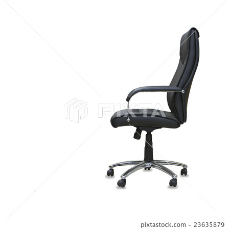 The office chair from black leather. Isolated The office chair from black leather. Isolated 23635879