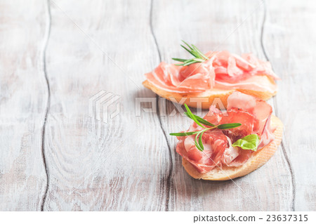 Concept of italian food with  bruschetta 23637315
