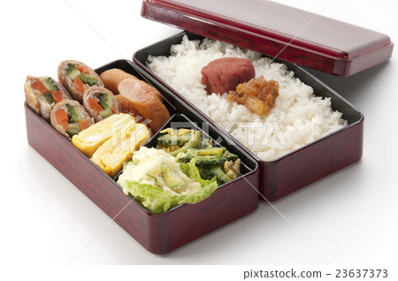 Meat wrapped box with goya and carrot 23637373