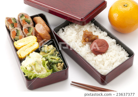 Meat wrapped box with goya and carrot Meat wrapped box with goya and carrot 23637377