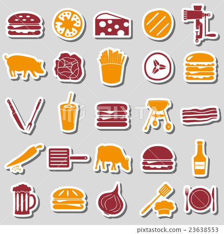 hamburger theme modern simple icons stickers  23638553
