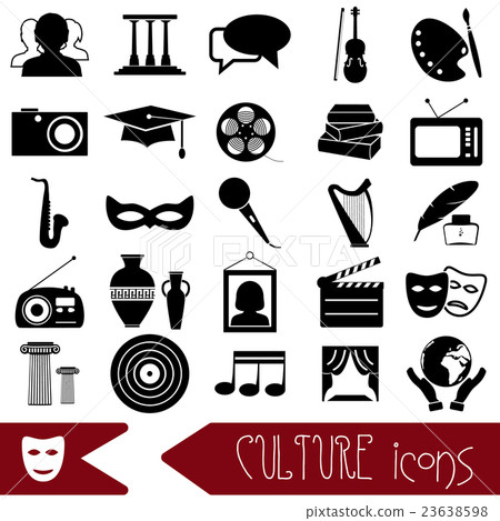 culture and art theme black simple icons set eps10 culture and art theme black simple icons set eps10 23638598