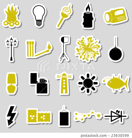 light theme modern simple black and yellow icons  23638599