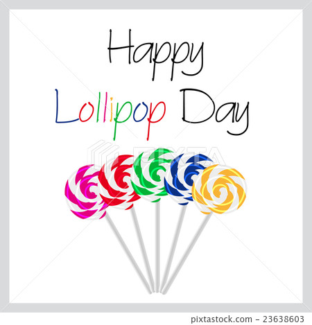 Happy Lollipop Day colorful card with lollipops  23638603