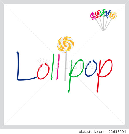 Text Lollipop with sweet yellow lollipop a 23638604