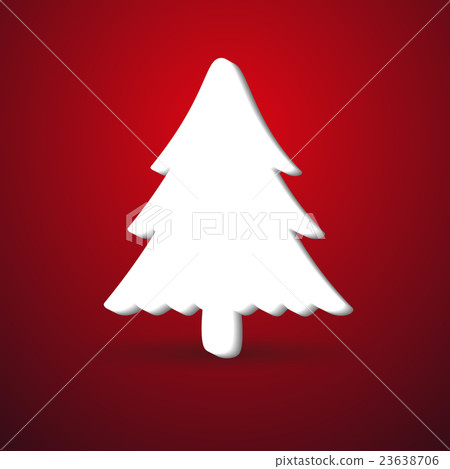 christmas winter tree symbol on red background  23638706