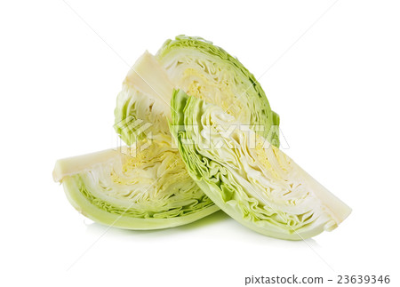 portion cut fresh cabbage on white background portion cut fresh cabbage on white background 23639346