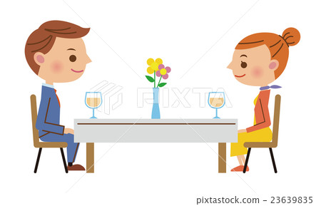 A couple to date at a restaurant 23639835