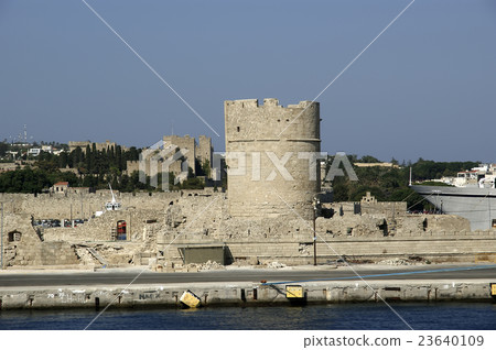 View of the medieval town of Rhodes from the sea View of the medieval town of Rhodes from the sea 23640109