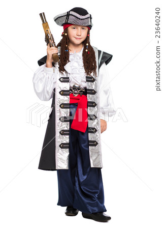 Young boy posing in pirate costume Young boy posing in pirate costume 23640240