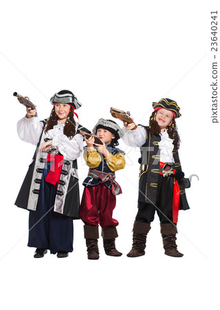 Three boys dressed as pirates Three boys dressed as pirates 23640241