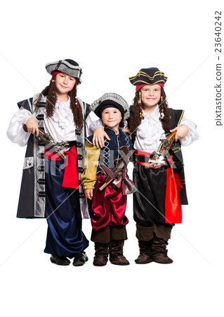 Three boys dressed as pirates Three boys dressed as pirates 23640242