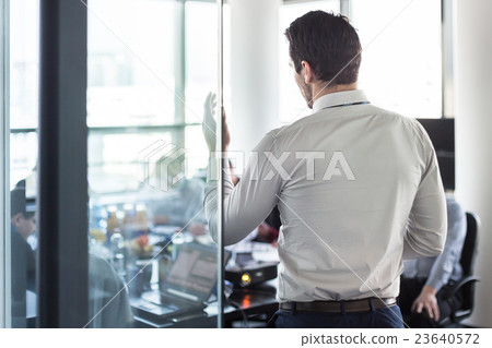 Business presentation on corporate meeting. Business presentation on corporate meeting. 23640572