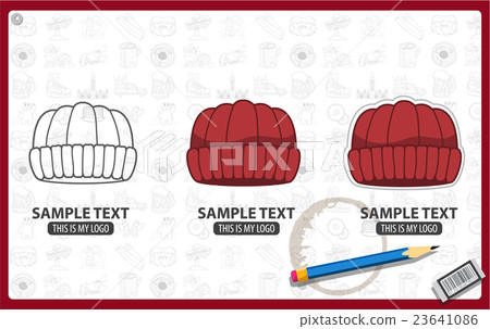 Knitted red cap 23641086