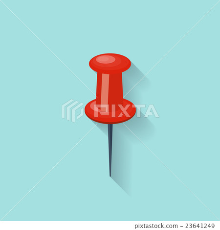 Push pin in a flat style. Attachment.Paperwork 23641249