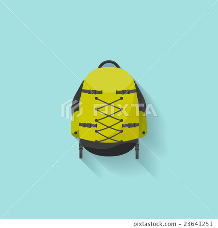 Backpack in a flat stzle. Vector illustration 23641251