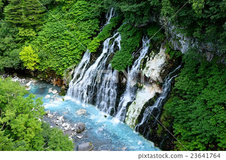 White beard waterfall at the end of July 2016. 23641764