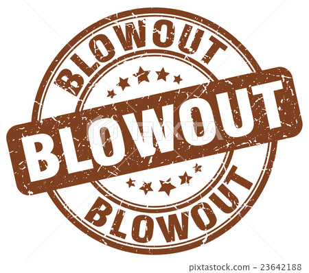 blowout brown grunge round vintage rubber stamp - Stock Illustration ...